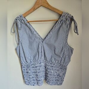 OLD NAVY Striped Blue Sleeveless Cotton Top